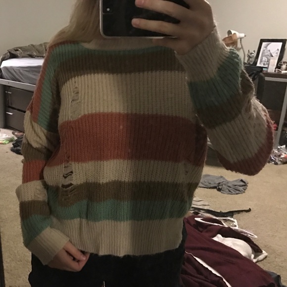 MINE grunge striped sweater