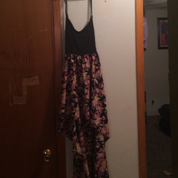 High low flowered dress.