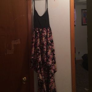 High low flowered dress.