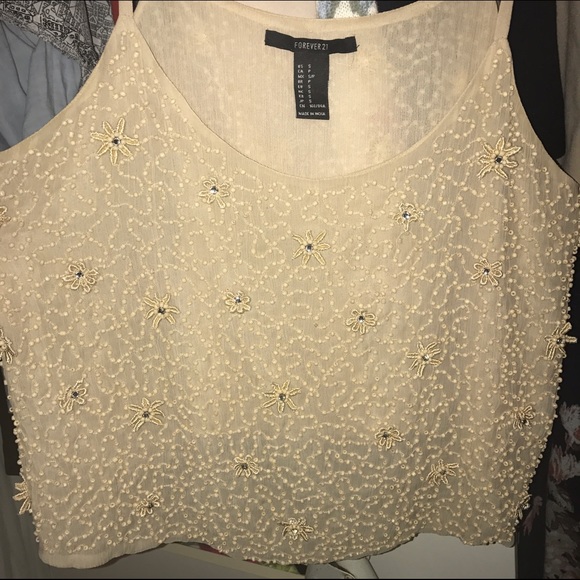 Forever 21 blush beaded top - Picture 2 of 4