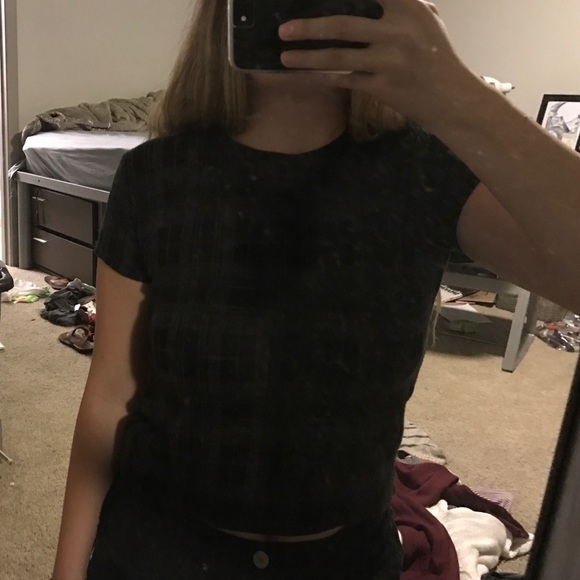 BRANDY MELVILLE grey and black plaid