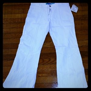White bell bottom pants