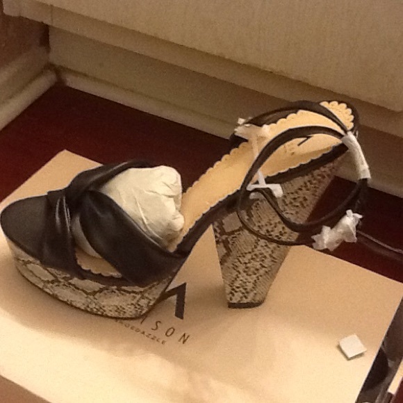 Snakeskin heeled sandals