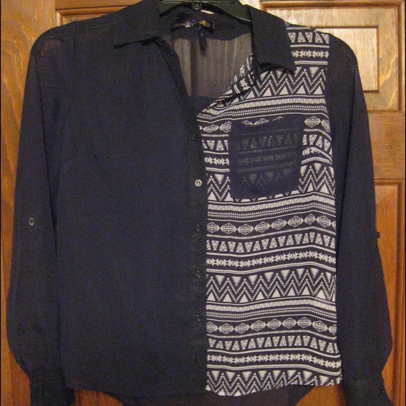 Flowy Black Button Down Blouse