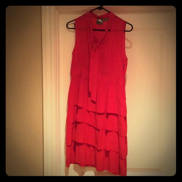 Anthropologie red dress