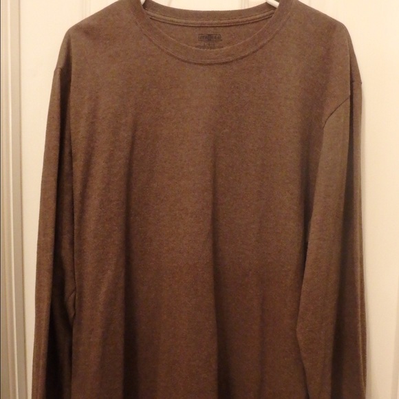 Jerzees men's size L long sleeve brown shirt