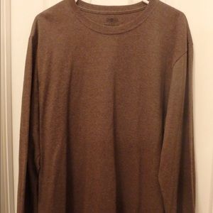 Jerzees men's size L long sleeve brown shirt