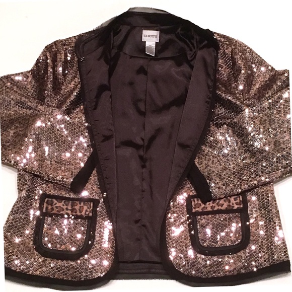 🎉🎉HP 11/25/16🎉🎉CHICO'S Sequined Cocktail Jack - Picture 3 of 4