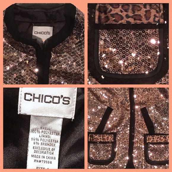 🎉🎉HP 11/25/16🎉🎉CHICO'S Sequined Cocktail Jack - Picture 4 of 4