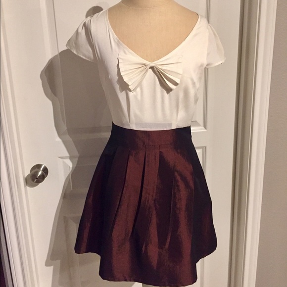 Maroon and cream party dress