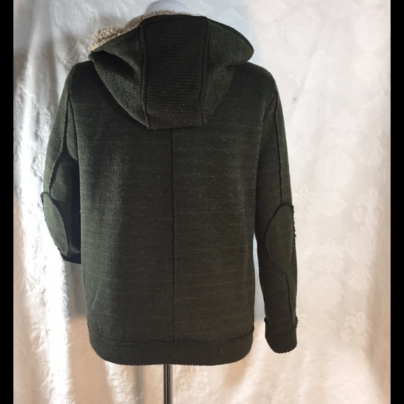 Zara Heavy Knit Toggle Coat - Dark Olive - Picture 2 of 4