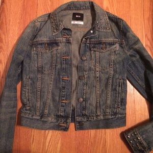 BDG denim jacket with stud and distressed detail