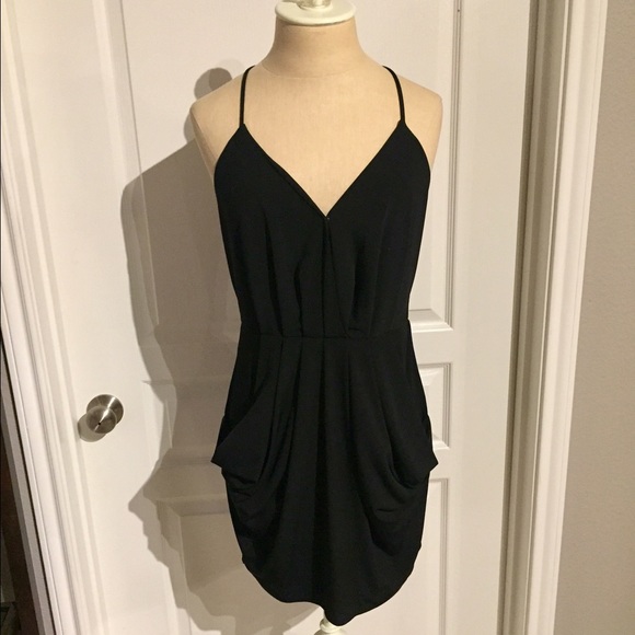 SOLD BCBG Strappy black cocktail dress