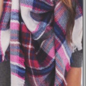 Tartan plaid blanket scarf 🍁🍂 brand new pink