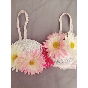 Pink Bedazzled Rave Bra