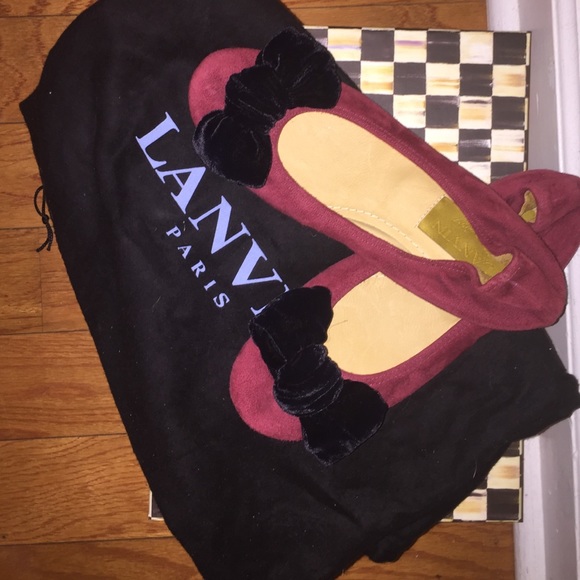 Lanvin Paris Ballet Suede Flat