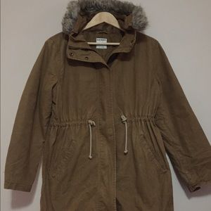 Old Navy Tan Faux Fur Parka