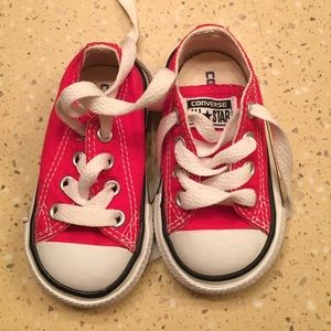 Red baby converse! WORN ONCE