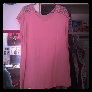 Pink cotton semi-formal shirt