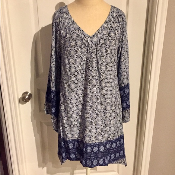 SOLD Navy tunic with fun print