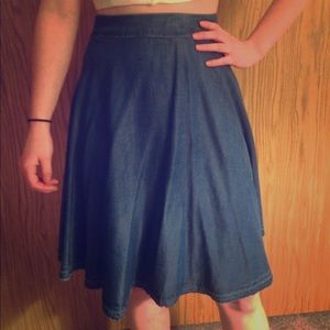 Anthropologie A-line Denim-like Skirt