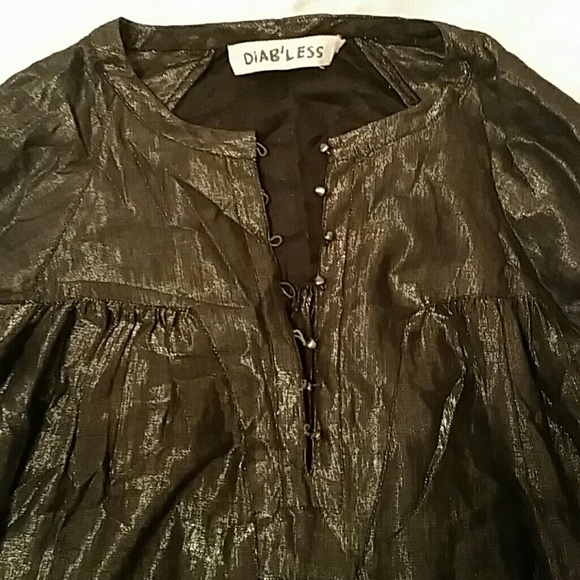 Blk painters style none form fitting top dress vintage! - Picture 2 of 4