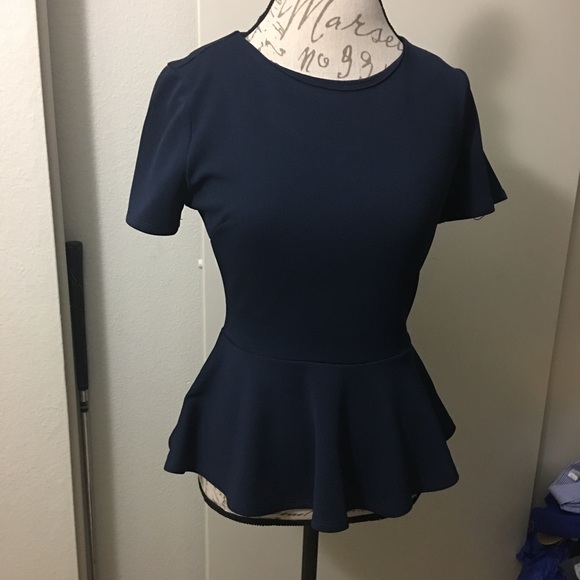 Navy blue peplum top