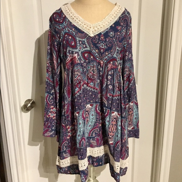 SOLD Purple, paisley, baby doll tunic