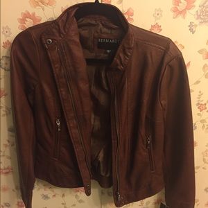 New with tags brown faux leather jacket