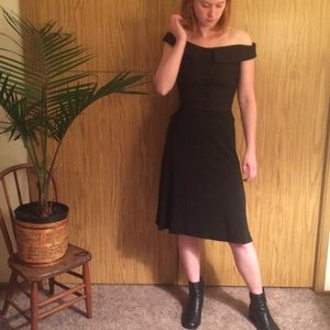 DKNY Black A-line Skirt