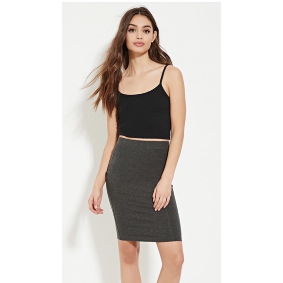 {Forever 21} | Cotton-Blend Pencil Skirt