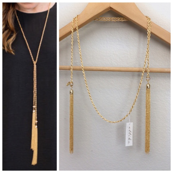 Gold Long Tassel Necklace