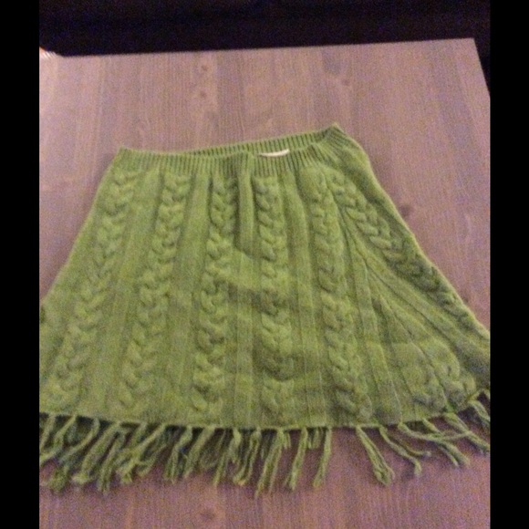 Green Wool Poncho