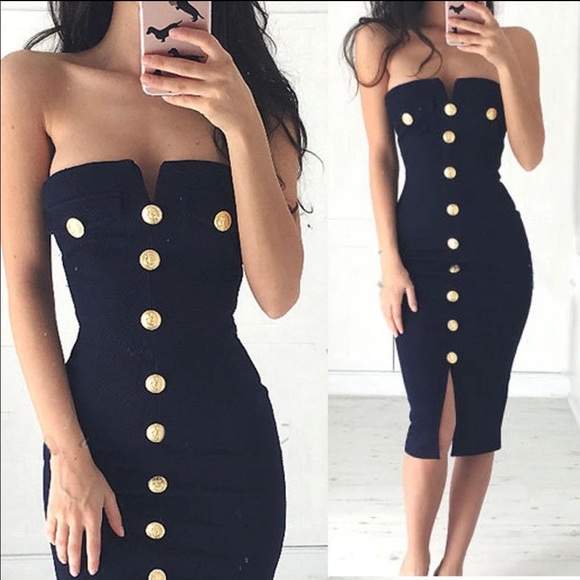 button down bodycon midi dress