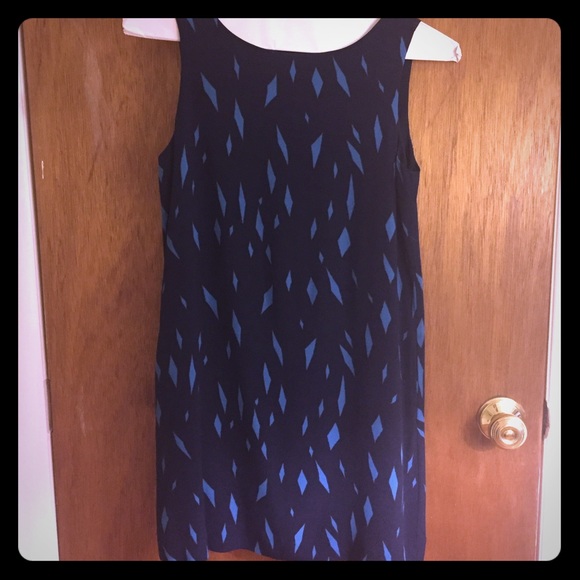 Madewell blue patterned shift dress