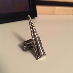 Distressed Metal Triangle Ring
