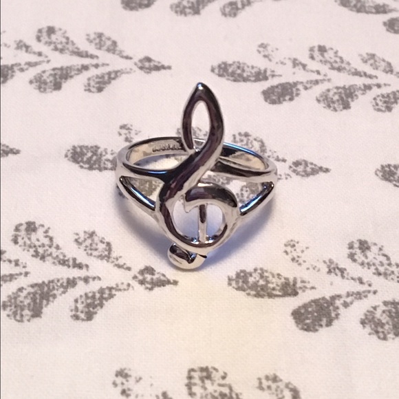 Silver Treble Clef Ring