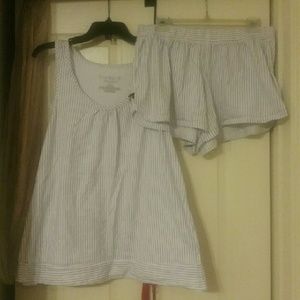 Cacique Pinstripe Tank and Short Set