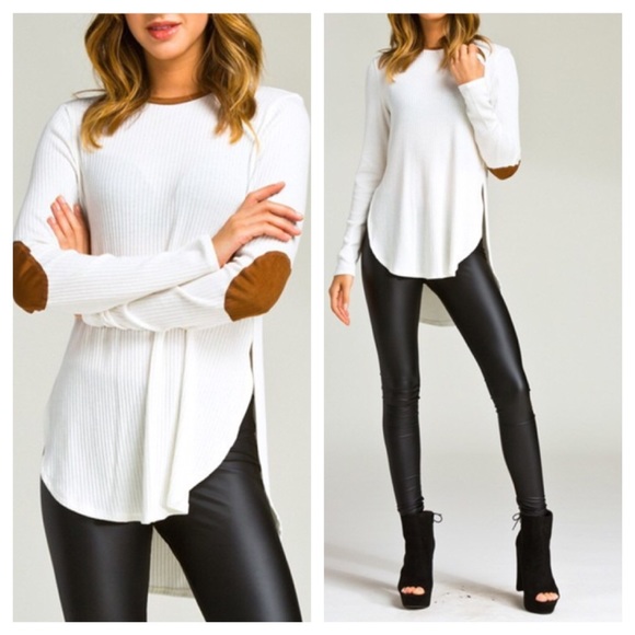 *LAST1* Cozy Elbow Patch LS Top - Picture 2 of 3