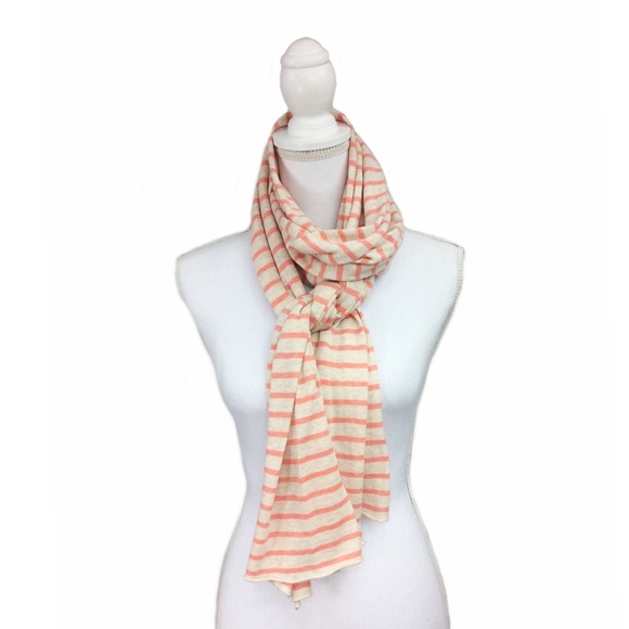 Soft Scarf Wrap Papaya Natural Stripe