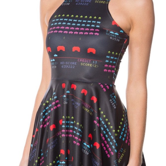 Black Milk Space InvadersReversible Skater dress - Picture 3 of 5