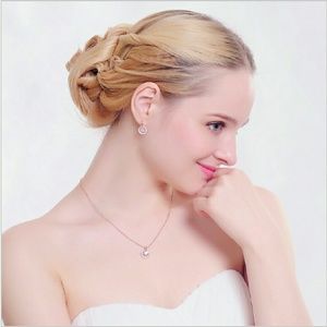 Rose Gold Plated Bijouterie Necklace & Earring Set