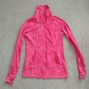 Coral Burnout Yoga Jacket Long Sleeve