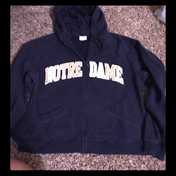 Notre dame cropped zip up medium used