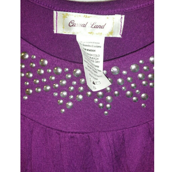 💜Girl "CASUAL LAND"Pullover purple blouse. - Picture 3 of 4