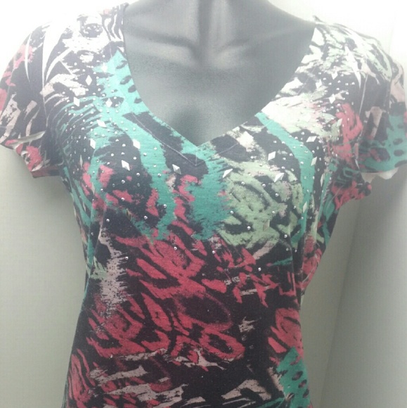 Daytrip colorful t shirt with bling