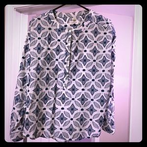 LOFT button down patterned blouse