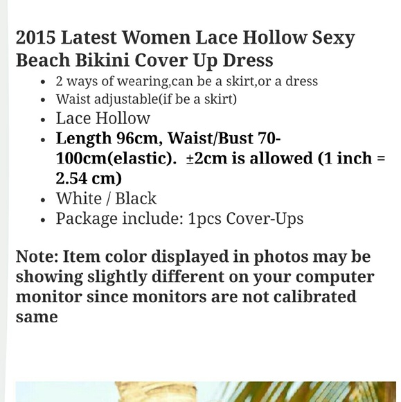 women beach dress 2 in 1 sexy ladies white/black l - Picture 5 of 5