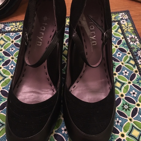 Leather and swede heels