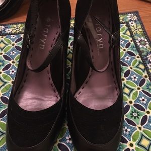 Leather and swede heels